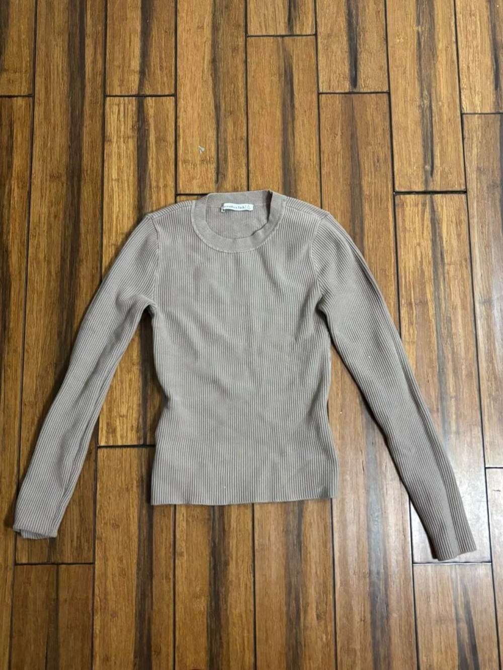 long sleeve ribbed winter top - cream - abercrombie & fitch